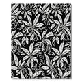 Black White Botanical Leaf Arrangement Rug