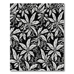 Black White Botanical Leaf Arrangement Rug