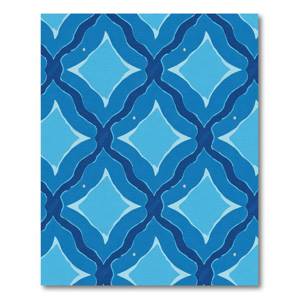 Oceanic Blue Diamond Lattice Rug