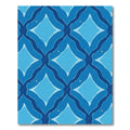 Oceanic Blue Diamond Lattice Rug