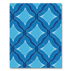 Oceanic Blue Diamond Lattice Rug