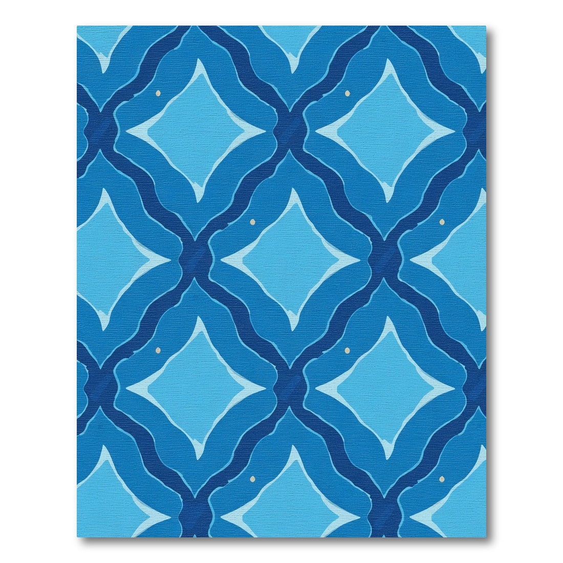 Oceanic Blue Diamond Lattice Rug