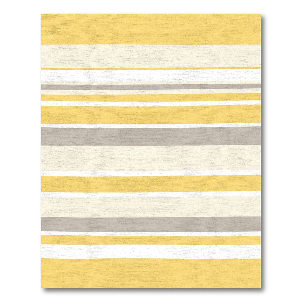 Modern Yellow Gray Horizontal Stripe Rug