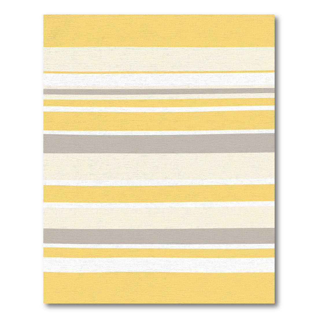 Modern Yellow Gray Horizontal Stripe Rug