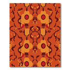 Bold Orange Floral Medallion Rug