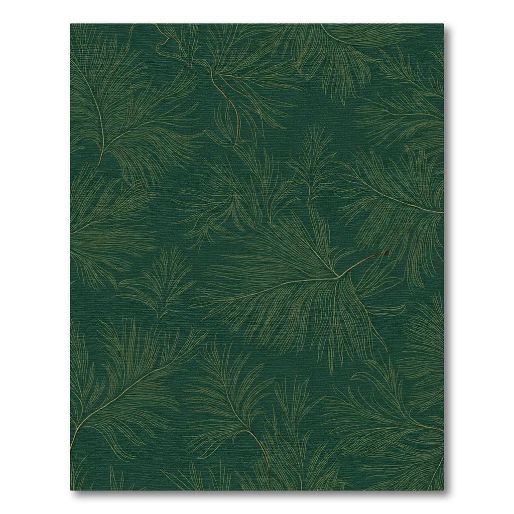 Emerald Green Feather Abstract Art Rug