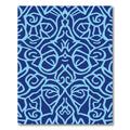 Deep Blue Light Blue Floral Lattice Rug