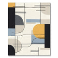 Modern Geometric Gold Blue Black Rug
