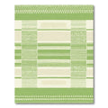 Green and Ivory Geometric Stripe Rug