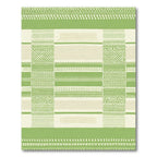Green and Ivory Geometric Stripe Rug
