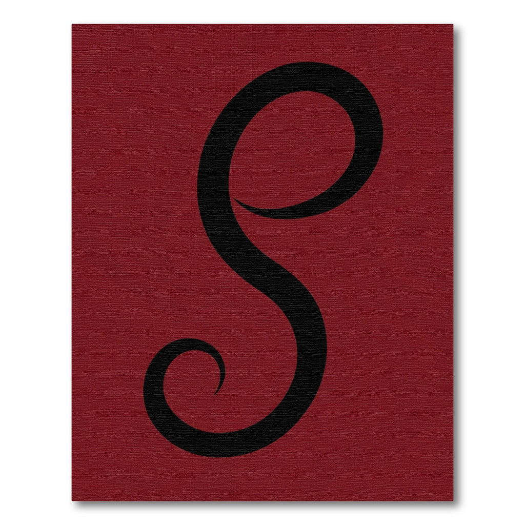 Deep Red Swirl Calligraphy Rug