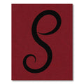Deep Red Swirl Calligraphy Rug