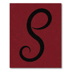 Deep Red Swirl Calligraphy Rug