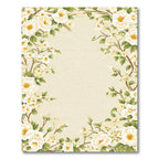 Cream White Floral Branches Garden Rug