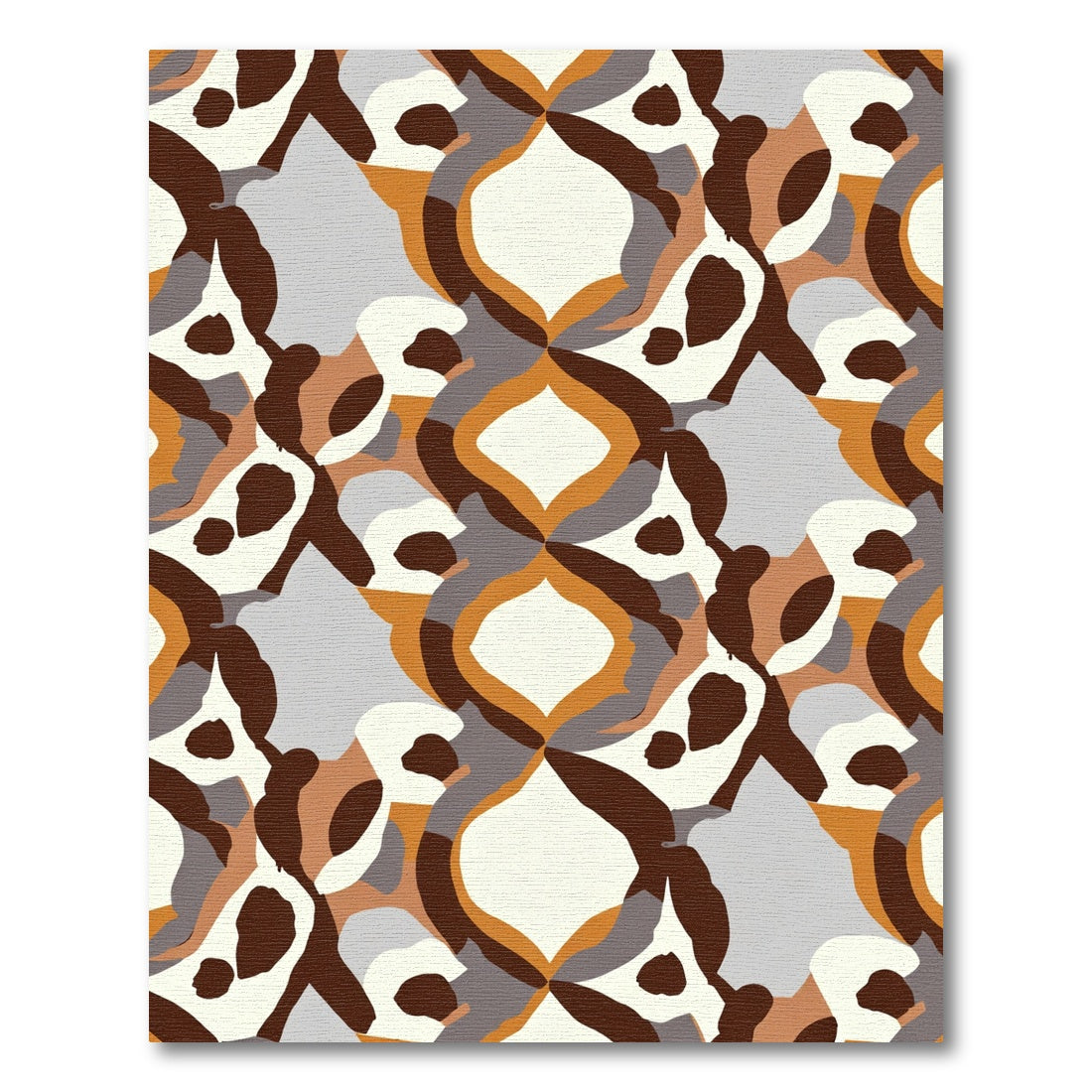 Modern Abstract Cream Brown Geometric Rug