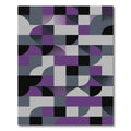 Geometric Purple Gray Abstract Shapes Rug