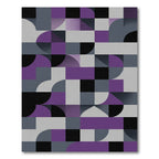 Geometric Purple Gray Abstract Shapes Rug