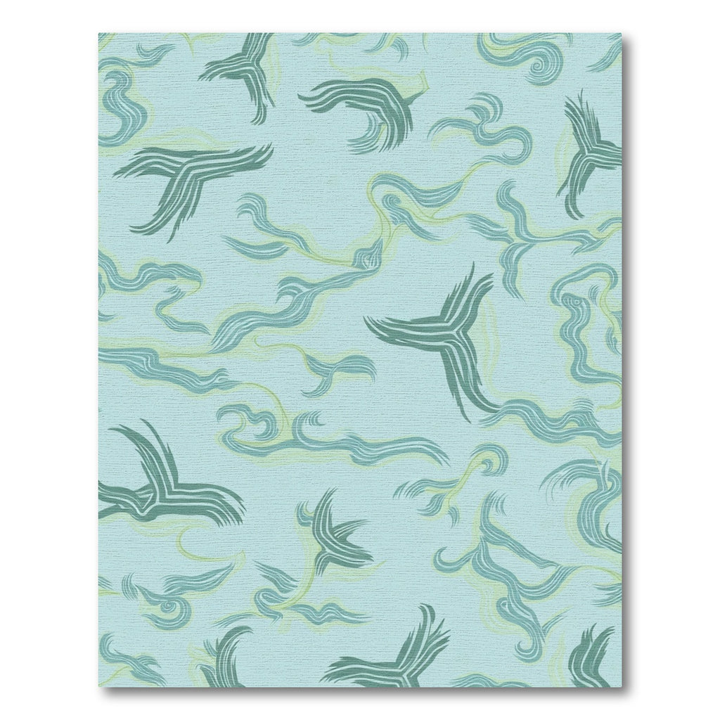 Aqua Swirling Brushstroke Abstract Rug