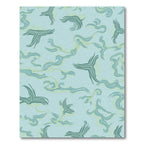 Aqua Swirling Brushstroke Abstract Rug