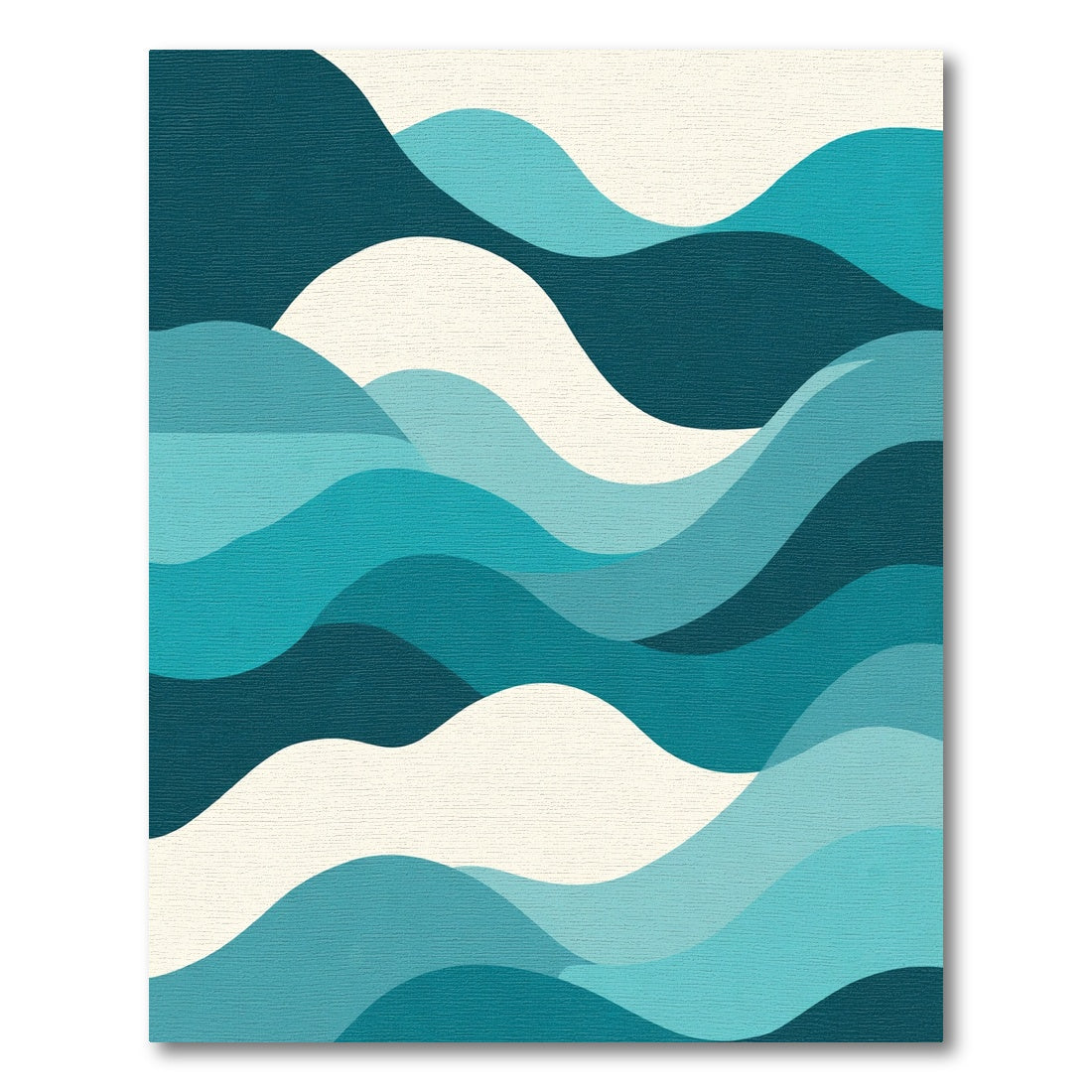 Teal Ocean Wave Abstract Rug