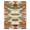 Modern Orange Black Abstract Horizon Rug