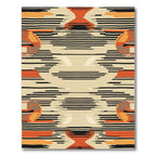 Modern Orange Black Abstract Horizon Rug