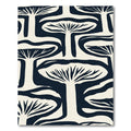 Dark Navy Mushroom Grove Abstract Rug