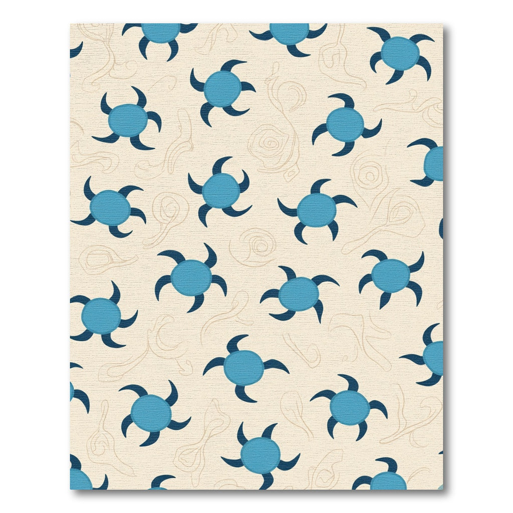 Aqua Turtle Swirl Abstract Background Rug
