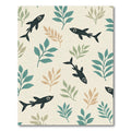 Dark Fish Botanical Arrangement Rug