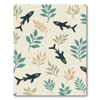 Dark Fish Botanical Arrangement Rug