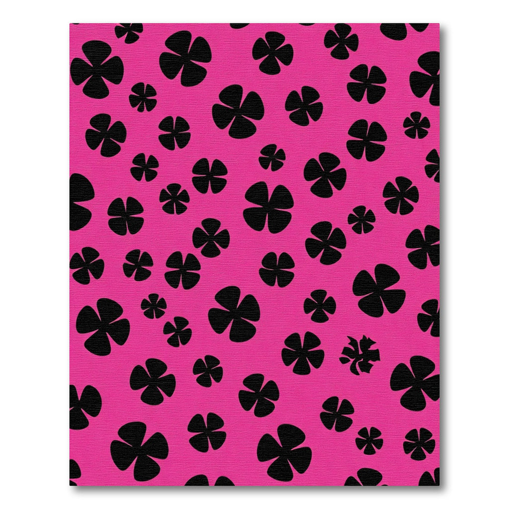 Chic Black Clover Field Rug