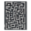 Monochrome Maze Abstract Geometric Rug