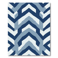 Geometric Chevron Blue And White Rug