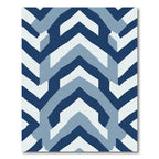 Geometric Chevron Blue And White Rug