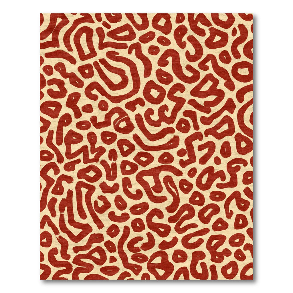 Bold Red Abstract Organic Shapes Rug