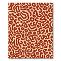 Bold Red Abstract Organic Shapes Rug