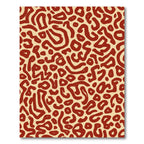 Bold Red Abstract Organic Shapes Rug