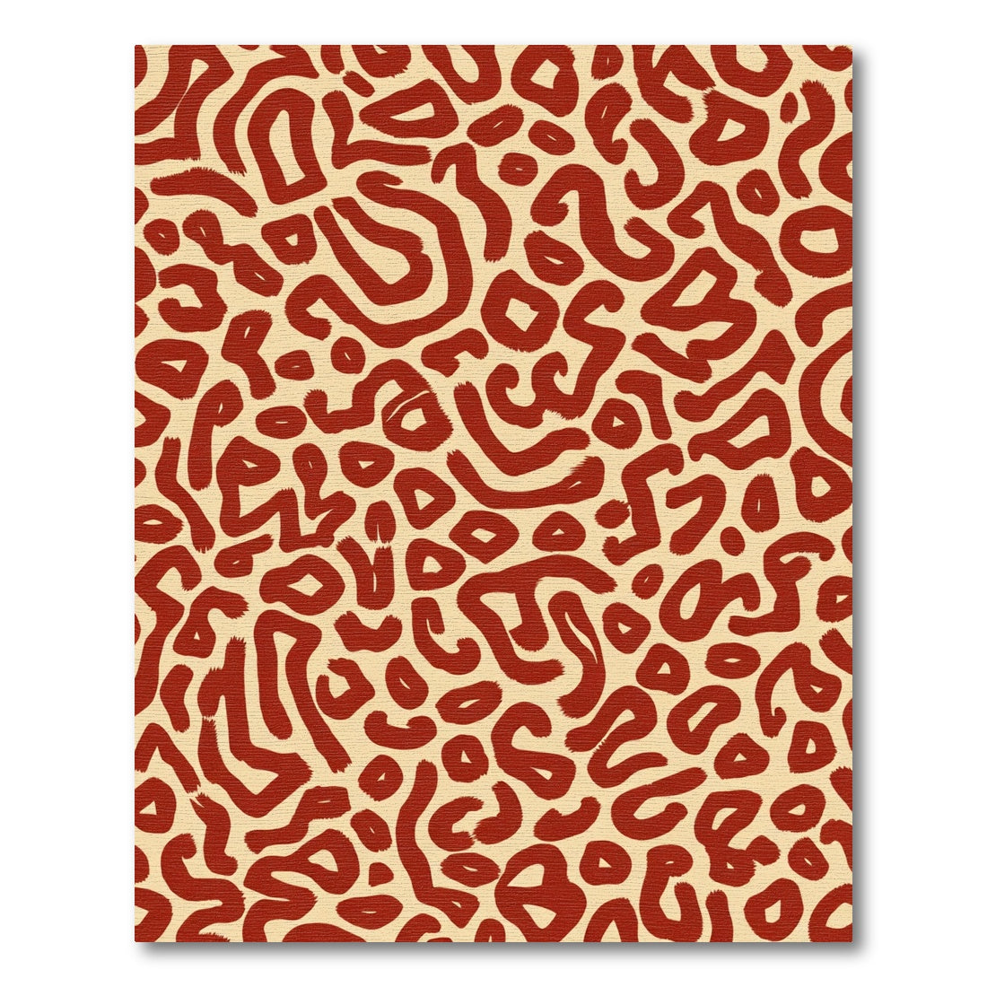 Bold Red Abstract Organic Shapes Rug