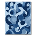Deep Blue Abstract Swirls Rug