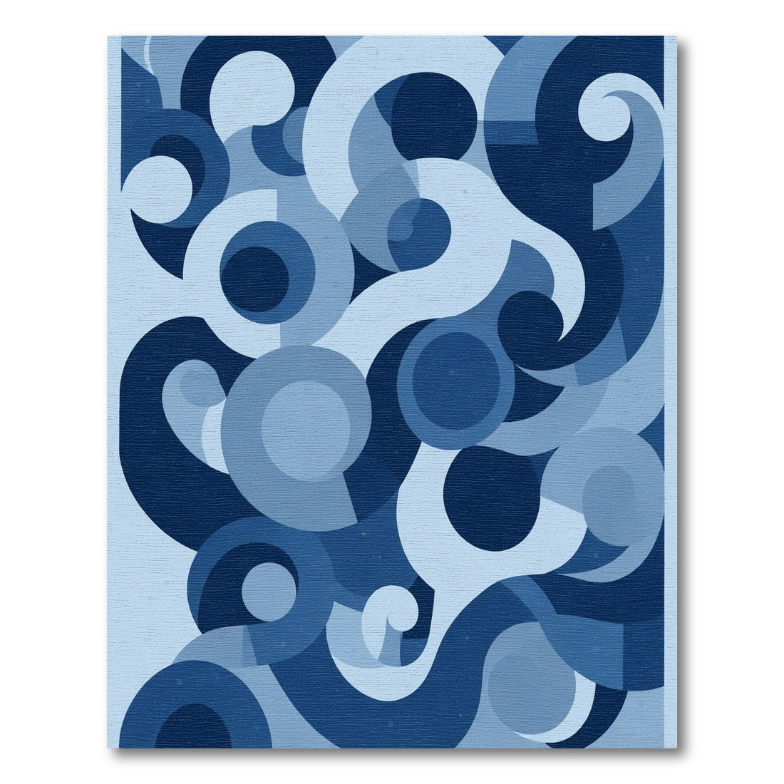 Deep Blue Abstract Swirls Rug