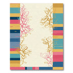 Coral Branch Striped Abstract Accents Rug