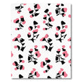 Pink Black Abstract Floral Sprig Rug