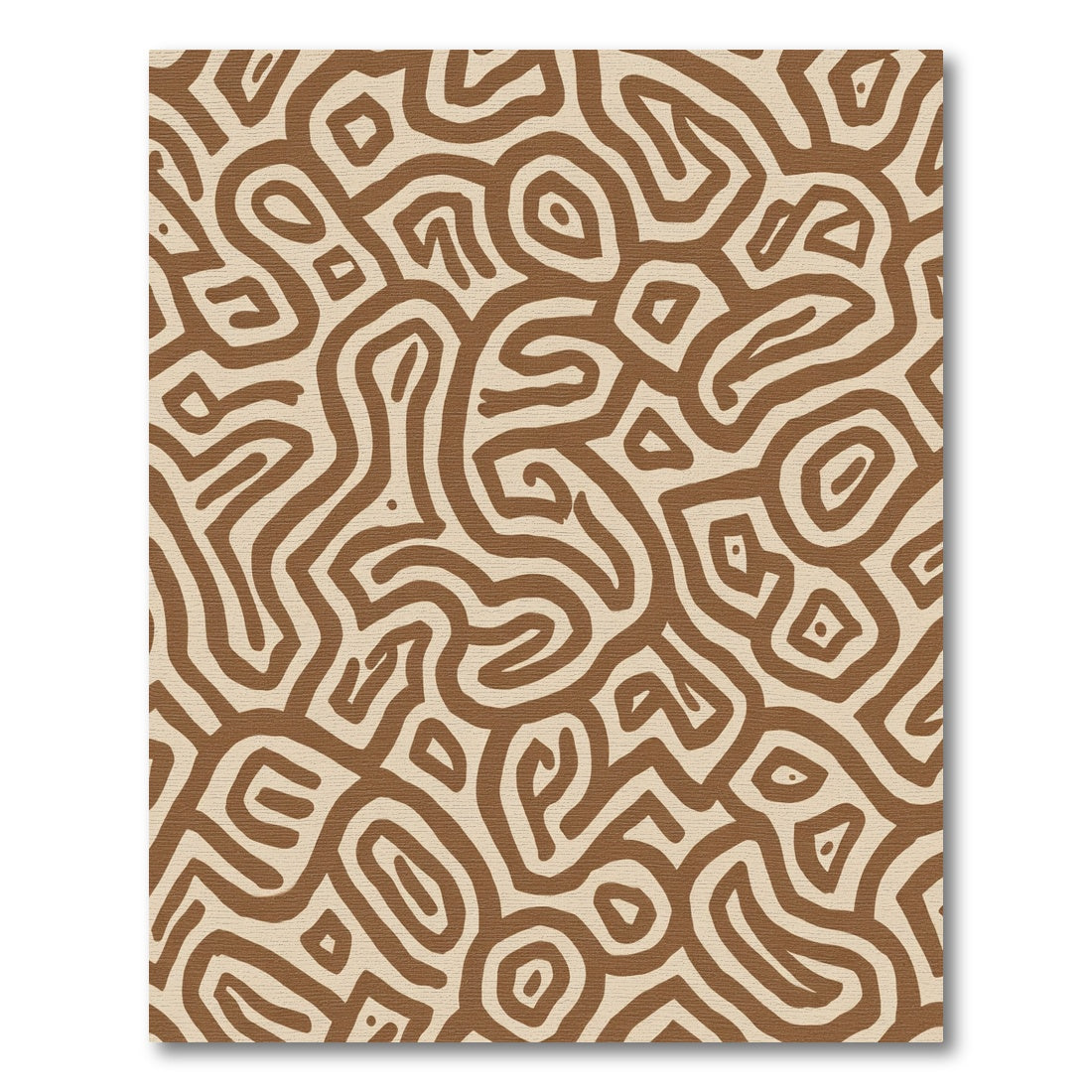 Earthy Abstract Organic Maze Rug
