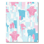 Pastel Pink Blue Drip Paint Blocks Rug