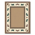 Animal Silhouette Beige Botanical Frame Rug