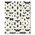 Black Insect Silhouettes Cream Background Rug