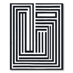 Abstract Black White Stripe Maze Rug
