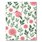 Pink Bird Green Foliage Floral Rug