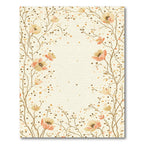 Earthy Blossom Branch Dot Border Rug