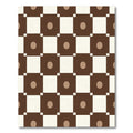 Brown Cream Dot Checkerboard Rug